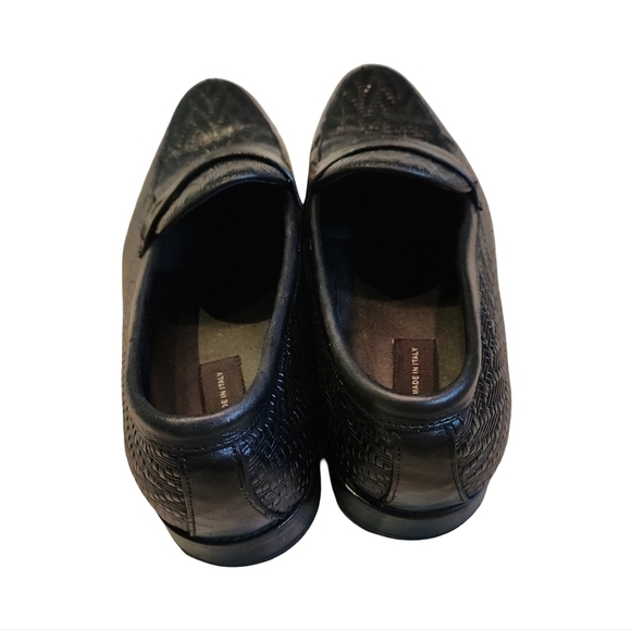 Sergio Cerruti Italian Black Woven Leather Loafers main image 6
